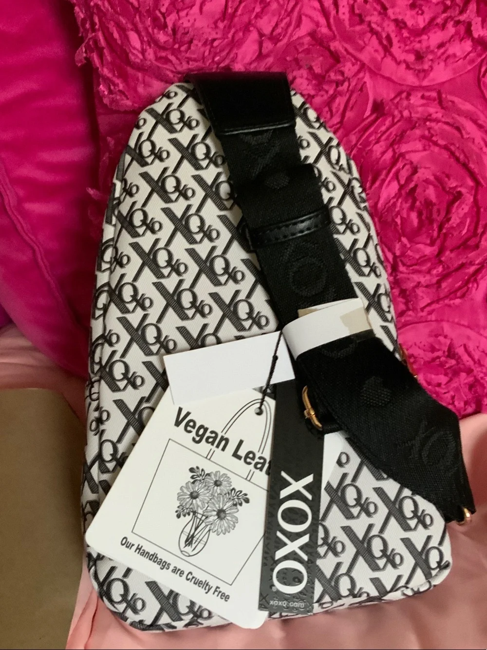 XOXO Black & White Logo Backpack with Gold Hardware - XOXO